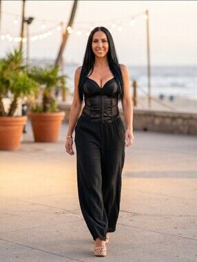 Victoria's Secret Black Bustier Camisole with Mesh Panels